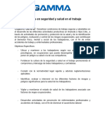 Objetivos en Seguridad y Salud en El Trabajo