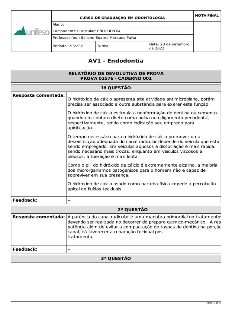 Devolutiva Da Prova Tipo 1 Pdf