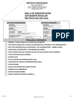 Planilla de Identificación Estudiante Regular AÑO ESCOLAR 2023-2024