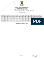 Estado Do Rio Grande Do Sul Município de Santiago Concurso Público #05/2023 Gabaritos Preliminares Da Prova Teórico-Objetiva