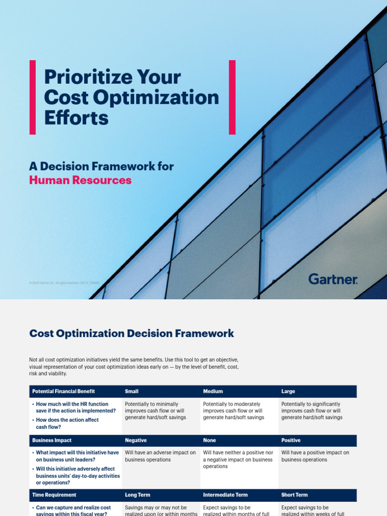 Cost Optimization Decision Framework HR 2022 | PDF