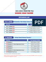 2023-2024 ÖĞRETİM YILI: Deneme Sinav Takvimi