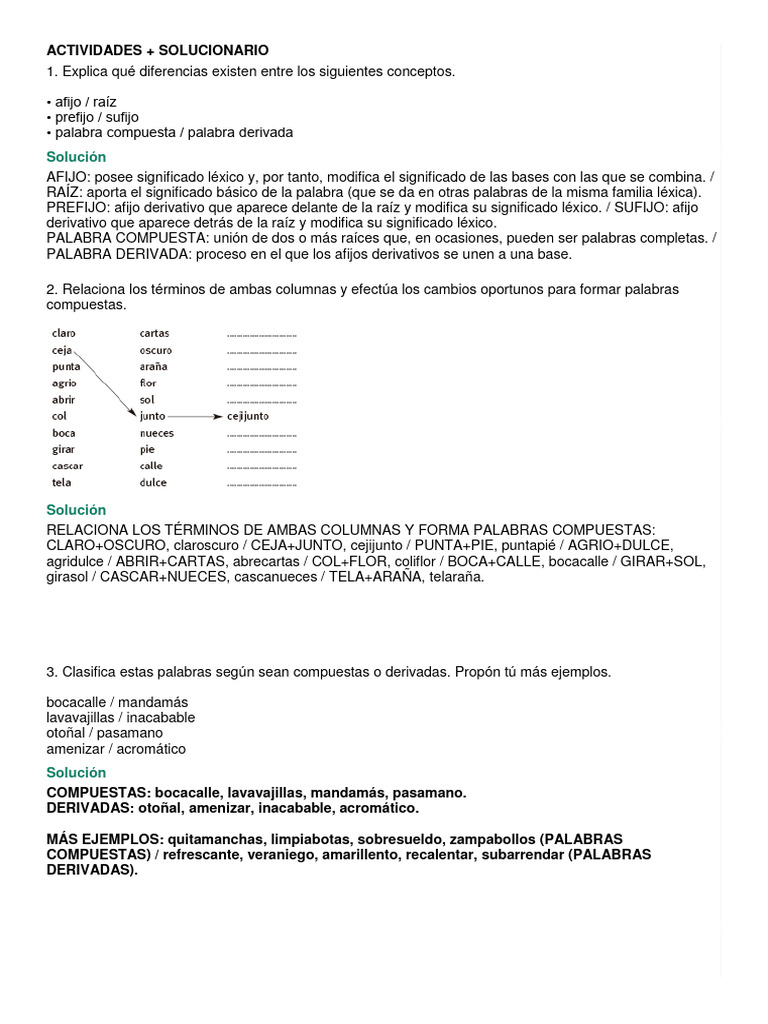 Solucionario Actividades Tema 1 | PDF | Estudios de idiomas extranjeros