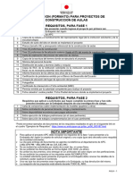 Informacion (Formato) para Proyectos de Construccion de Aulas Requisitos, para Fase 1