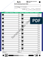 IELTS Listening Answer Sheet