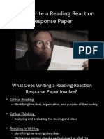 Writing A Reading Reaction Response Paper