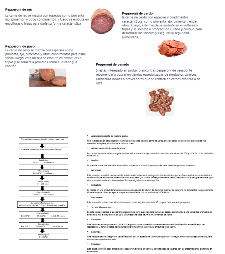 Proceso de Elaboración de Pepperoni | PDF | Carne | Tocino