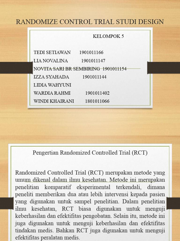 Desain Studi Randomized Controlled Trial | PDF