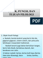 Hand-Out 2 Objek, Tujuan, Dan Fungsi Filologi