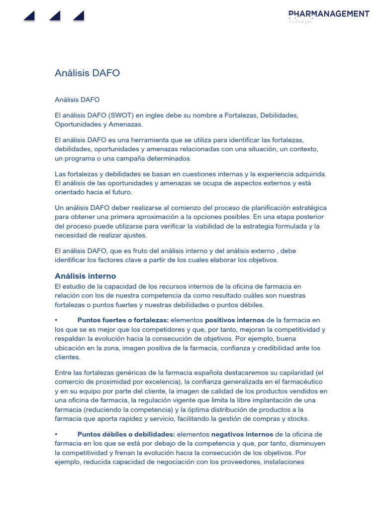 Análisis DAFO | PDF | Análisis FODA | Economias