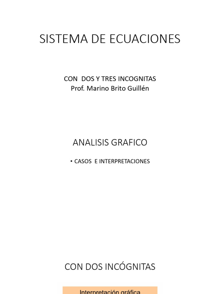 SISTEMA DE ECUACIONES... Abordaje Gráfico | PDF