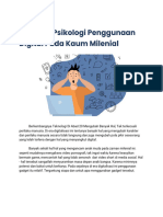 Dampak Psikologi Penggunaan Digital Pada Kaum Milenial TUGAS JURNALISTIK