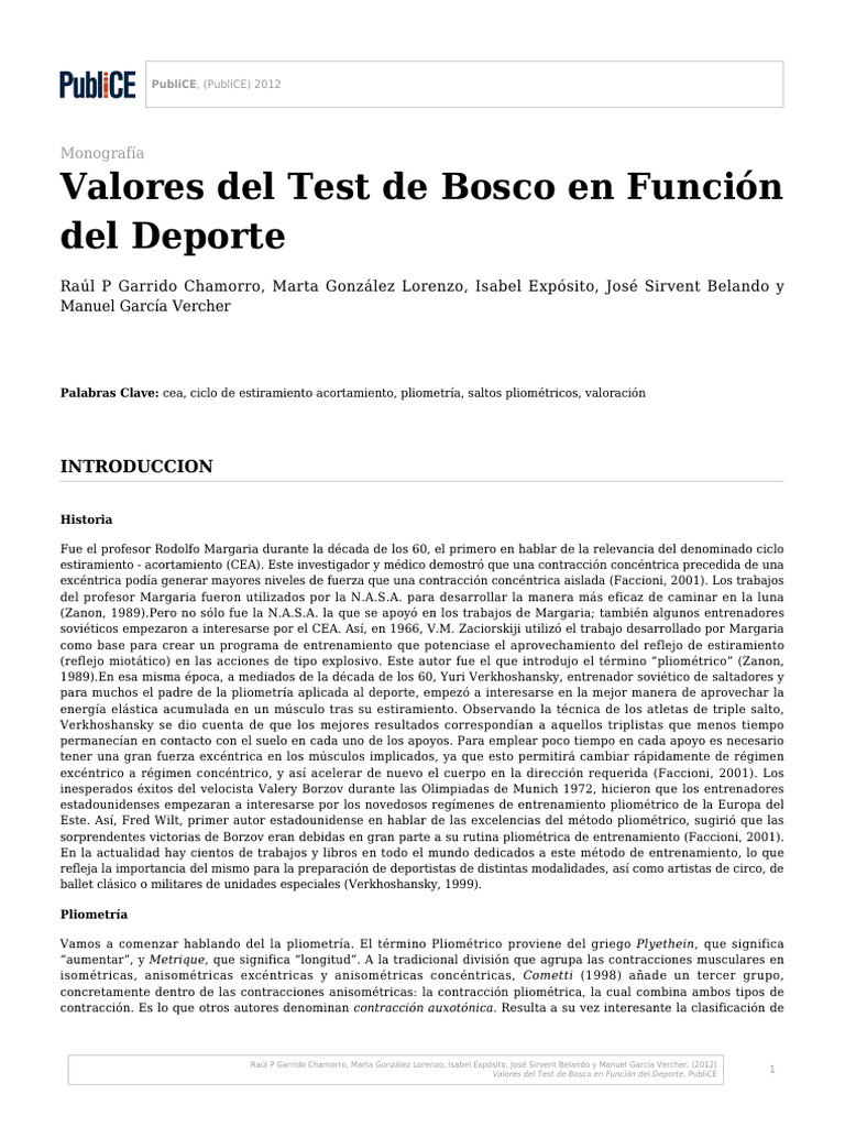 Test de Bosco | PDF