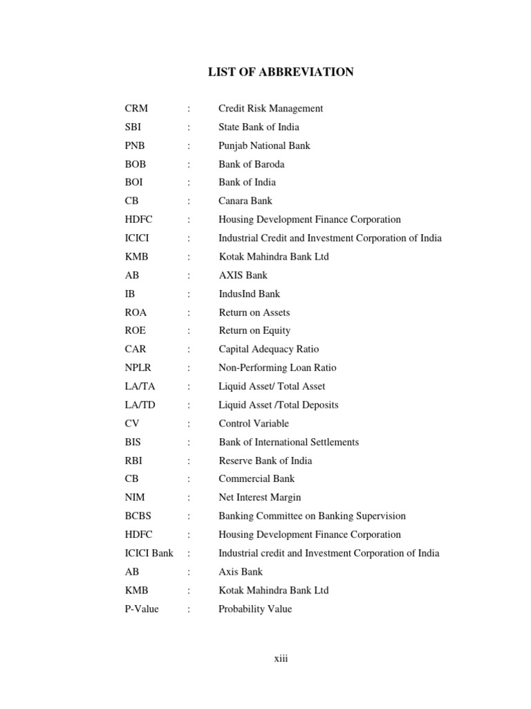 07 - List of Abbreviations | PDF