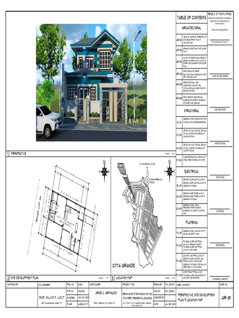 Two-Storey Residential Building Plan | PDF | Civil Engineering ...