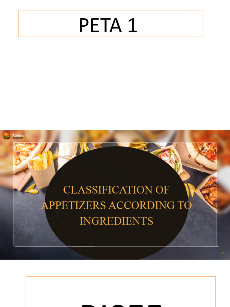 Classification of appetizers according to ingredients pdf