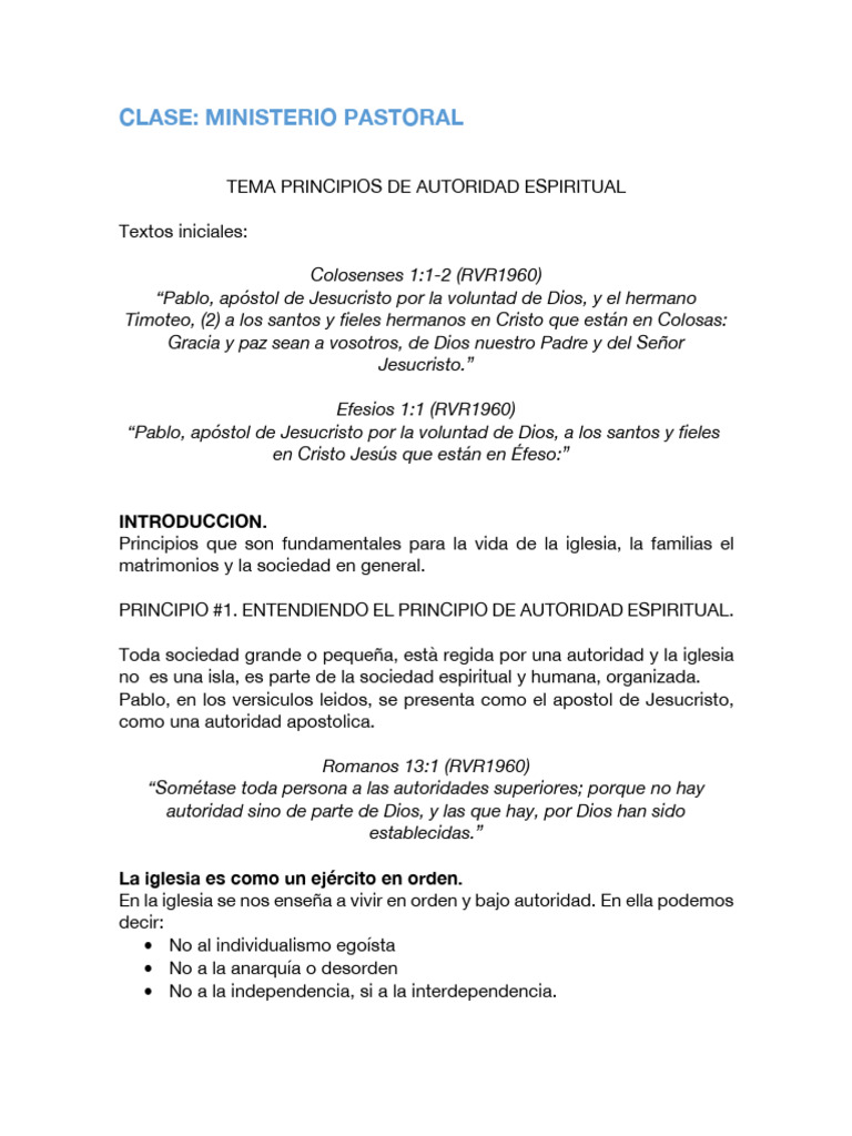 Principios De Autoridad Espiritual Pdf