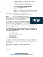 Informe N°020-2021 - Solicito Se Remita La Documentacion Faltante Del Proyecto de Refoestacion