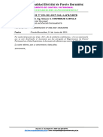 Informe N°050-2021 - Devolucion de Documento A La GM