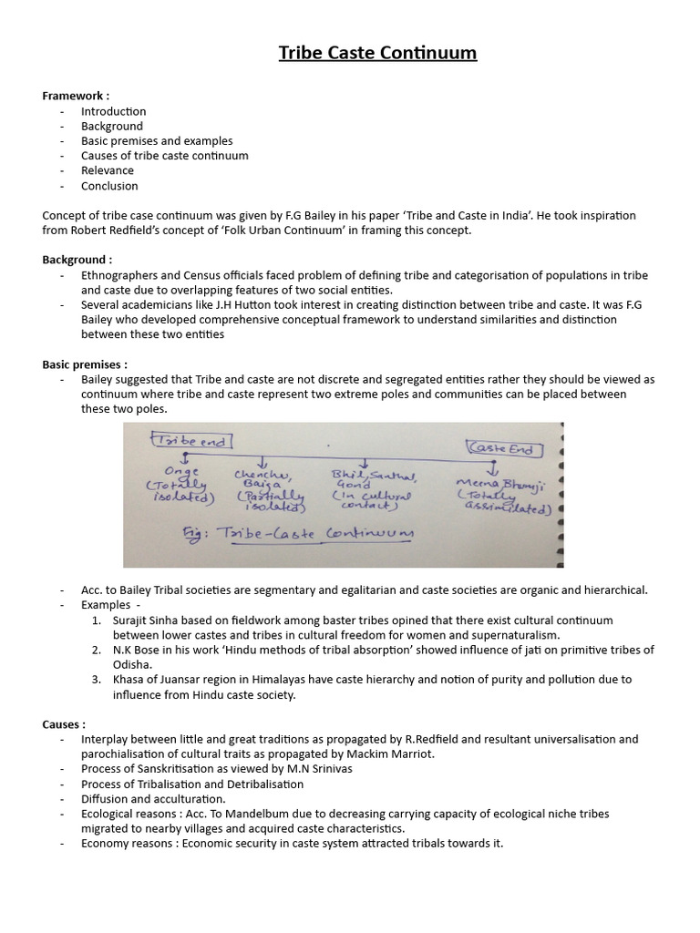 Tribe-Caste Continuum | PDF | Caste | Tribe
