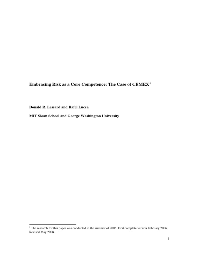 Lessard, Lucea, The Case of CEMEX | PDF