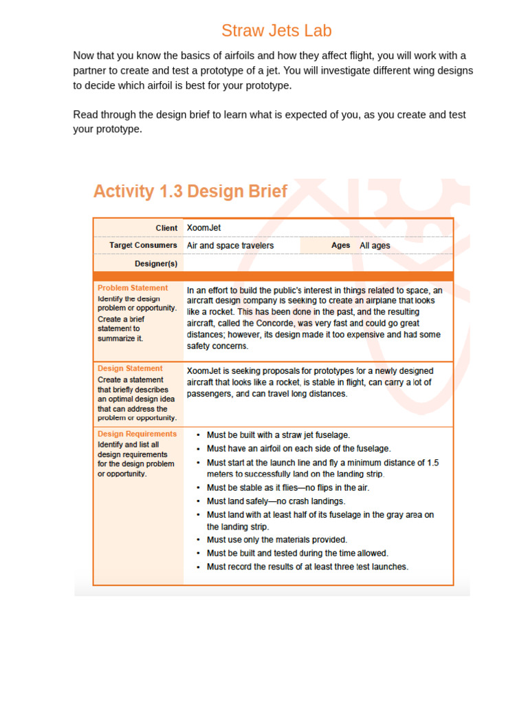 Caleb Hansen Straw Jet Build The Fuselage For Your Prototype. 1.3 (Part 3) PDF