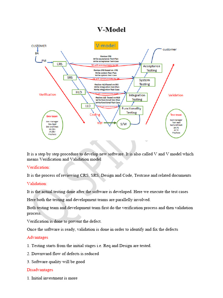 V Model And Prototype Model Overview Pdf Computers