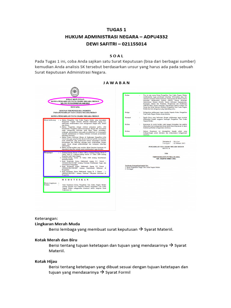 Tugas 1 Hukum Administrasi Negara Pdf 
