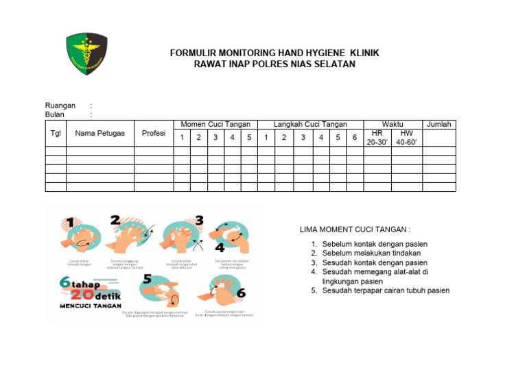 Form Monitoring Hand Hygiene Dan Penggunaan Apd Pdf - Vrogue