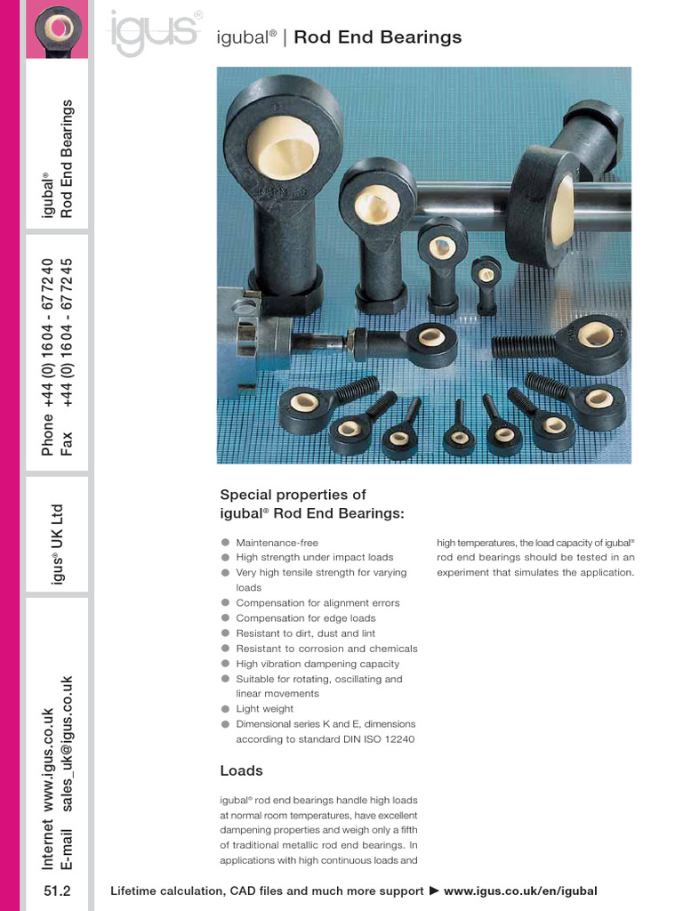 IGUS Rod End Bearings PDF Bearing (Mechanical) Engineering