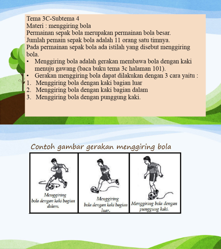 Tema 3C-Subtema 4-Menggiring Bola Pada Sepak Bola | PDF