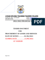 Lugari Diploma Teachers Training College: 2021/2022 FINANCIAL YEAR