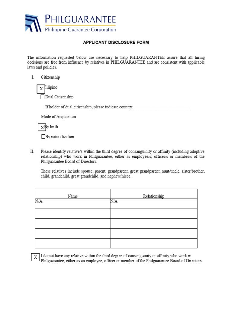 disclosure form us