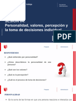 Sesión 04: Personalidad, Valores, Percepción y La Toma de Decisiones Individual