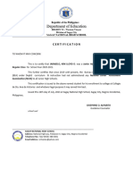 Certificate of NO NCAE