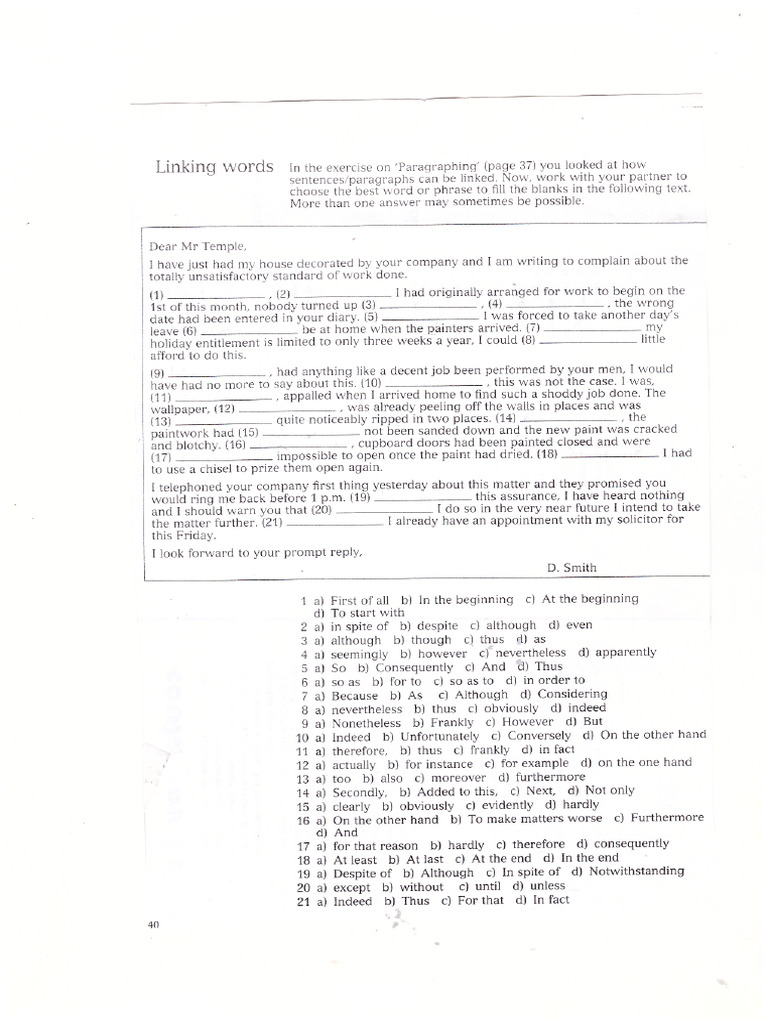 Linking Words | PDF