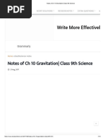 Notes of CH 10 Gravitation - Class 9th Science