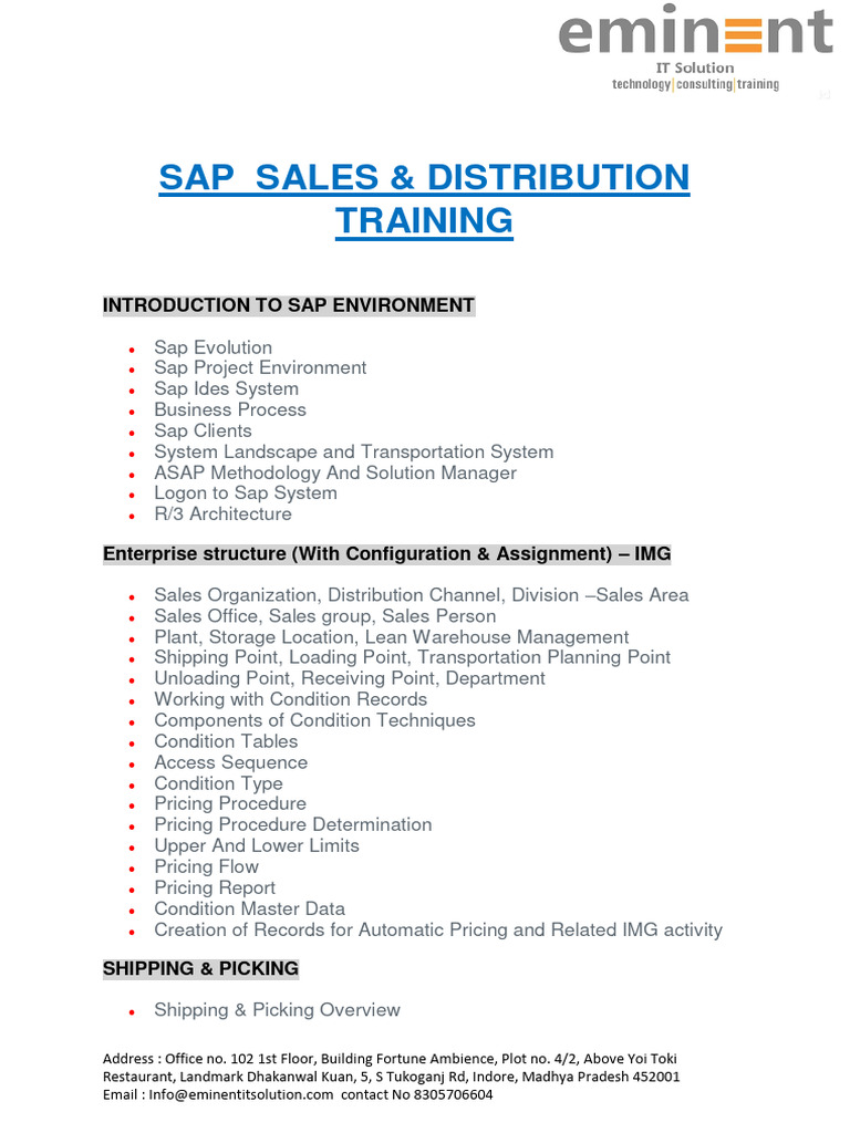 Sap SD Training | PDF