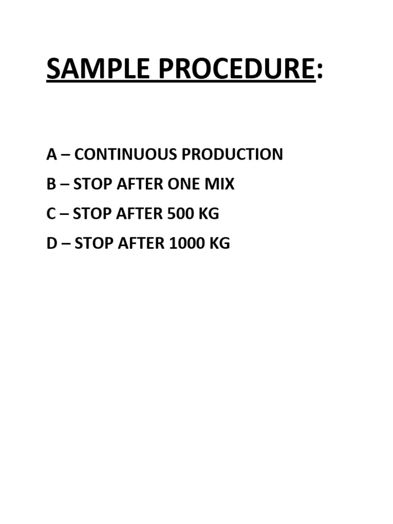 Sample Procedure | PDF