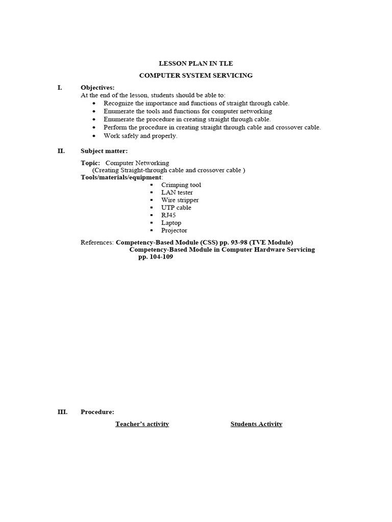 Detailed Lesson Plan in Computer System | PDF | Electrical Connector ...