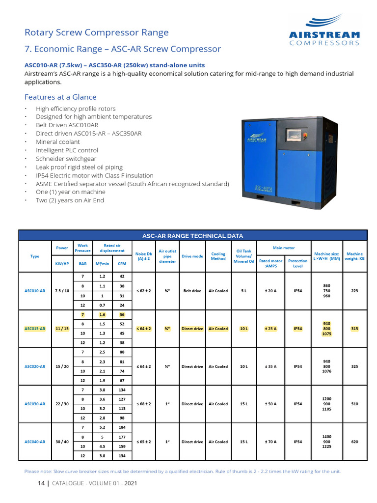 Economic Range ASC AR Compressors | PDF | Machines | Manufactured Goods