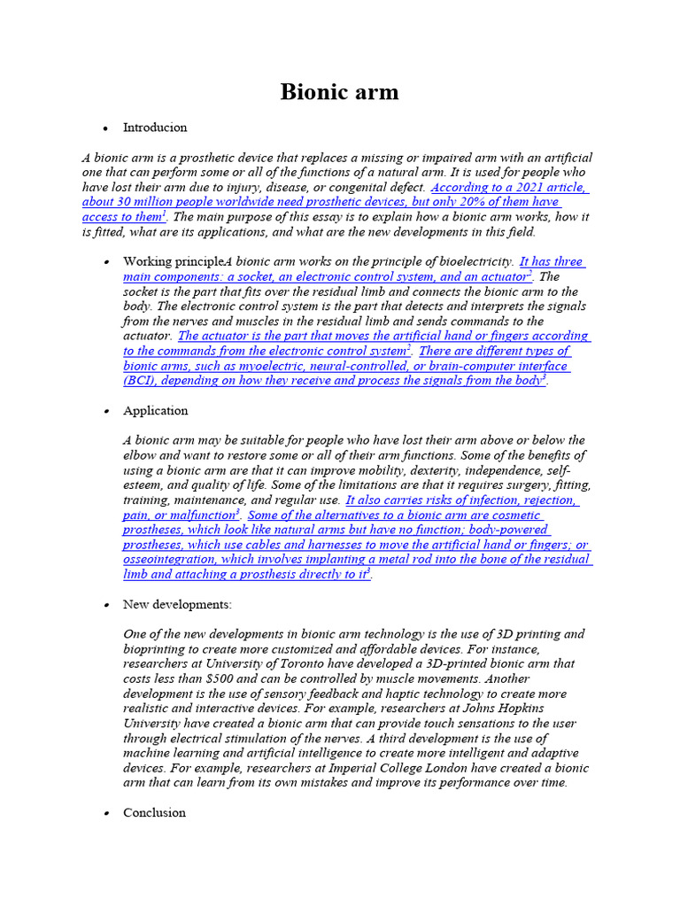 Bionic Arm | PDF