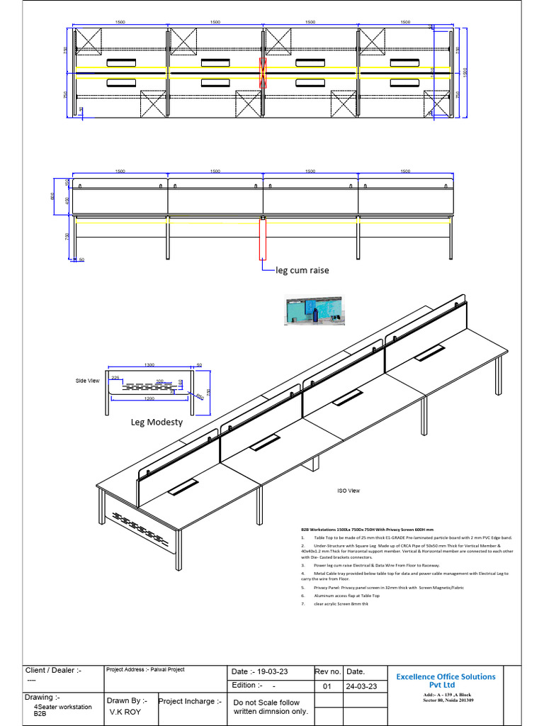 4 Seater Workstation B2B | PDF