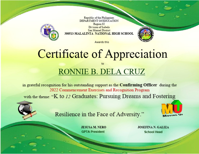 General Officer Certificate Of Eligibility