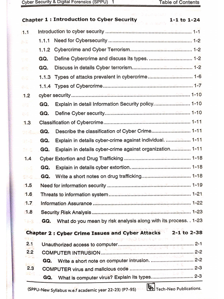 (TechNeo) Cyber Security and Digital Forensics U1-2 (2019 Pattern) | PDF