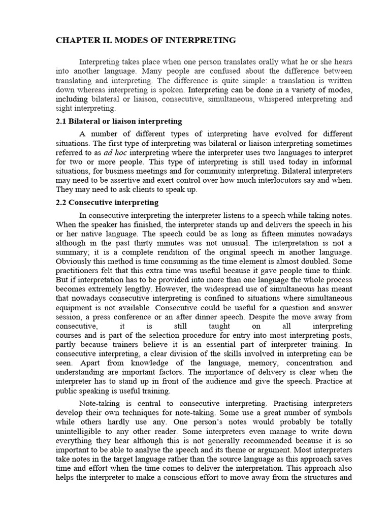 Modes of Interpreting Explained | PDF | Language Interpretation ...