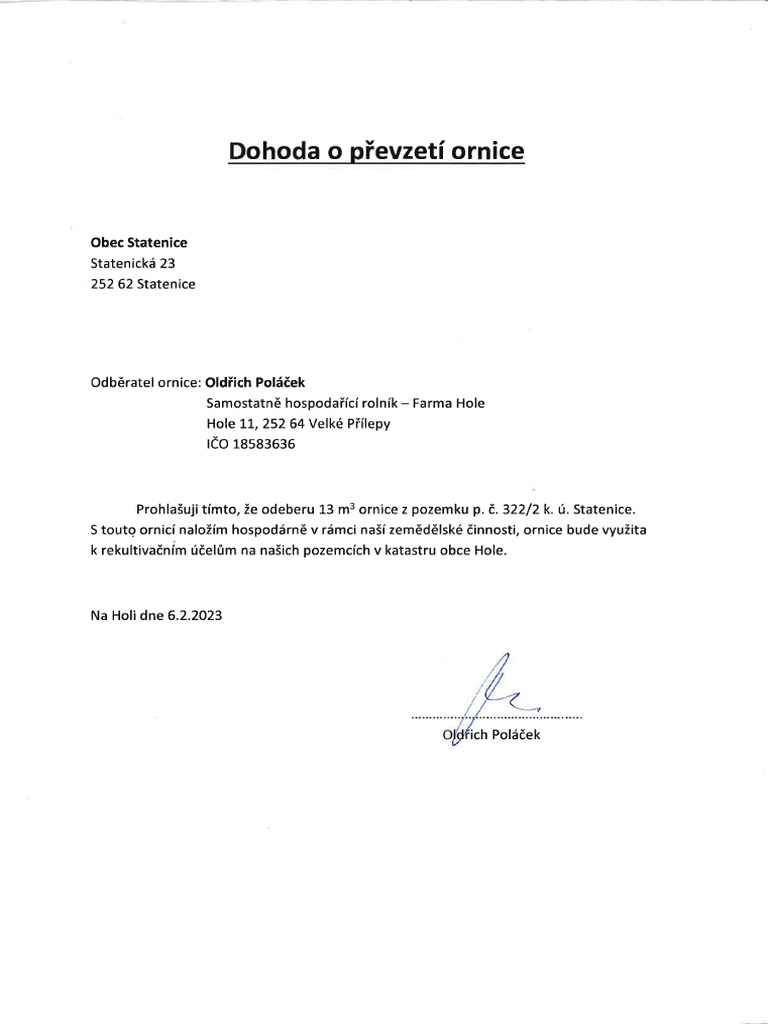 Dohoda O P evzet Ornice PDF