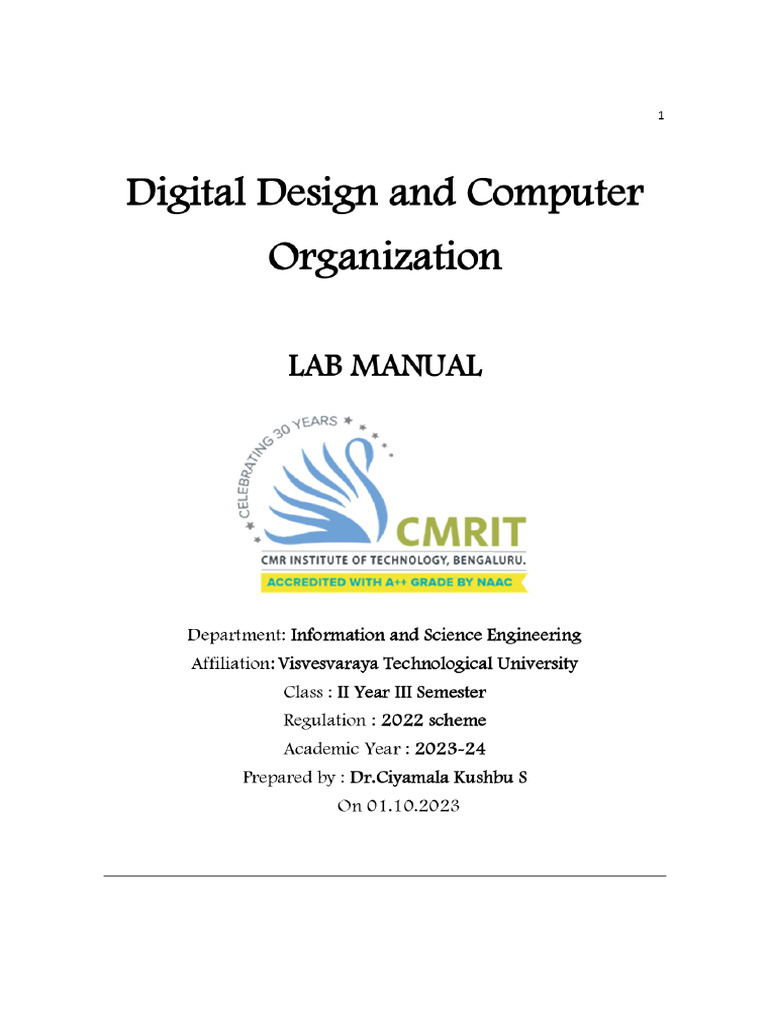 BCS302Digital Design And Computer Organization Lab manual