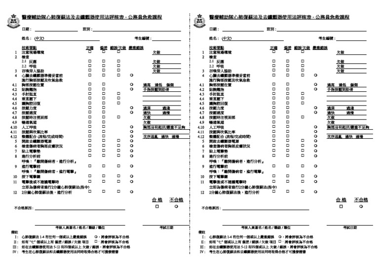 AED Assessment Form - 2017 | PDF