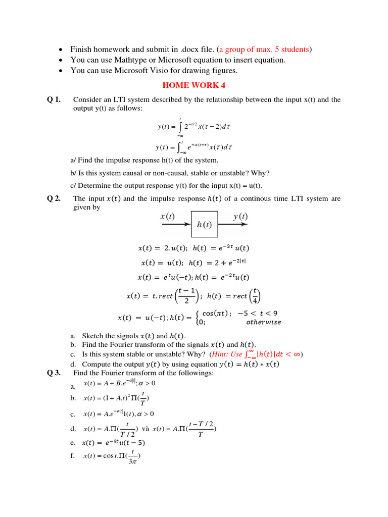 LTI System Analysis and Fourier Transforms | PDF | Electrical ...